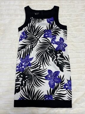 Floral Midi Dress with Contrast Trim